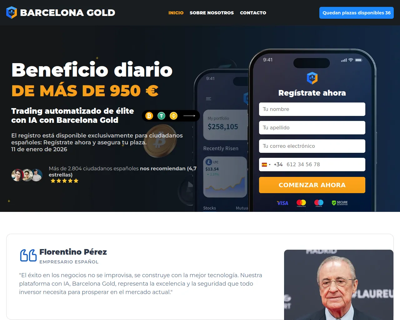 Screenshot of barcelonagold.net