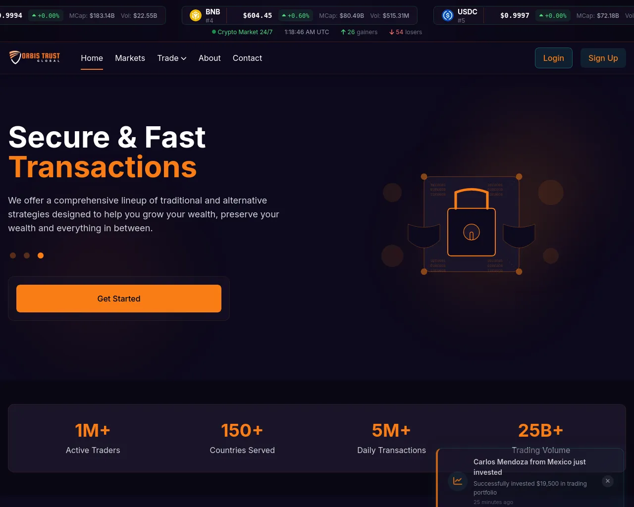 Screenshot of orbistrustglobal.com