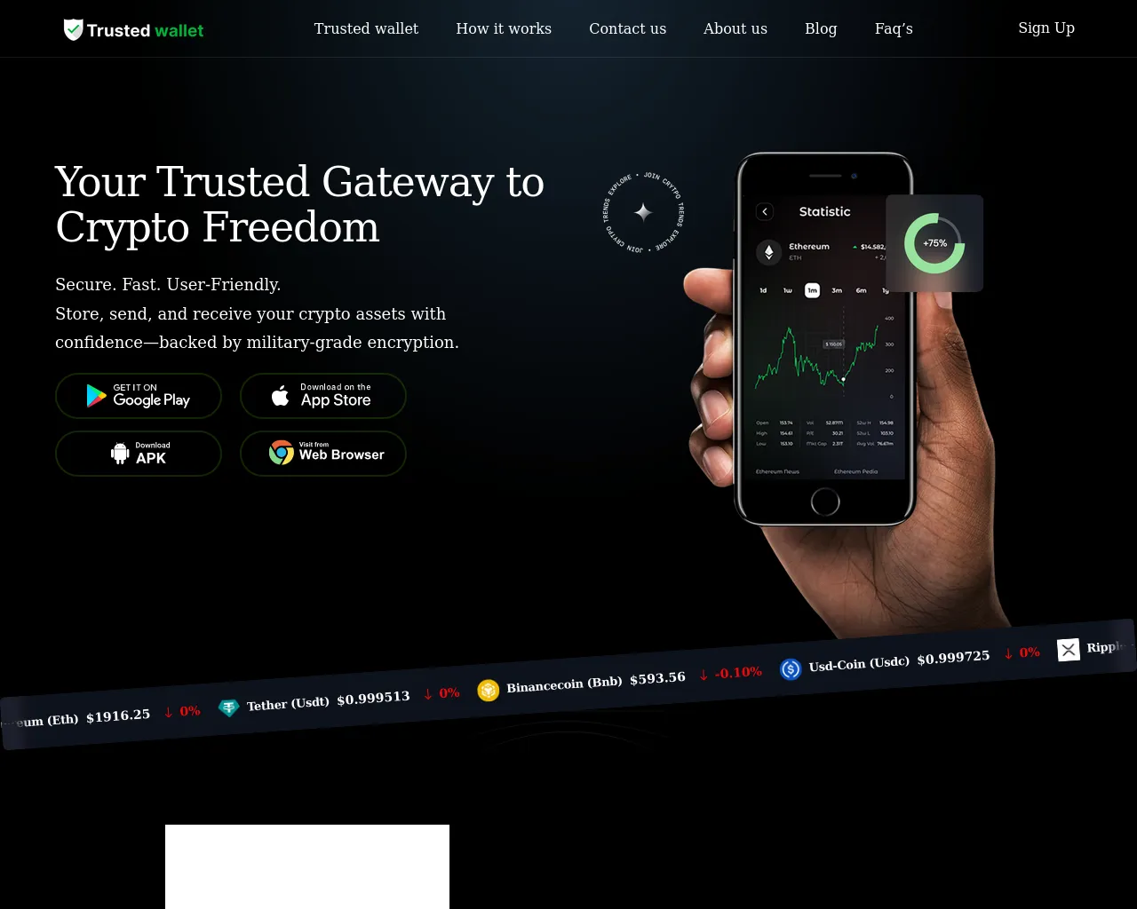 Screenshot of trustedwallet.app