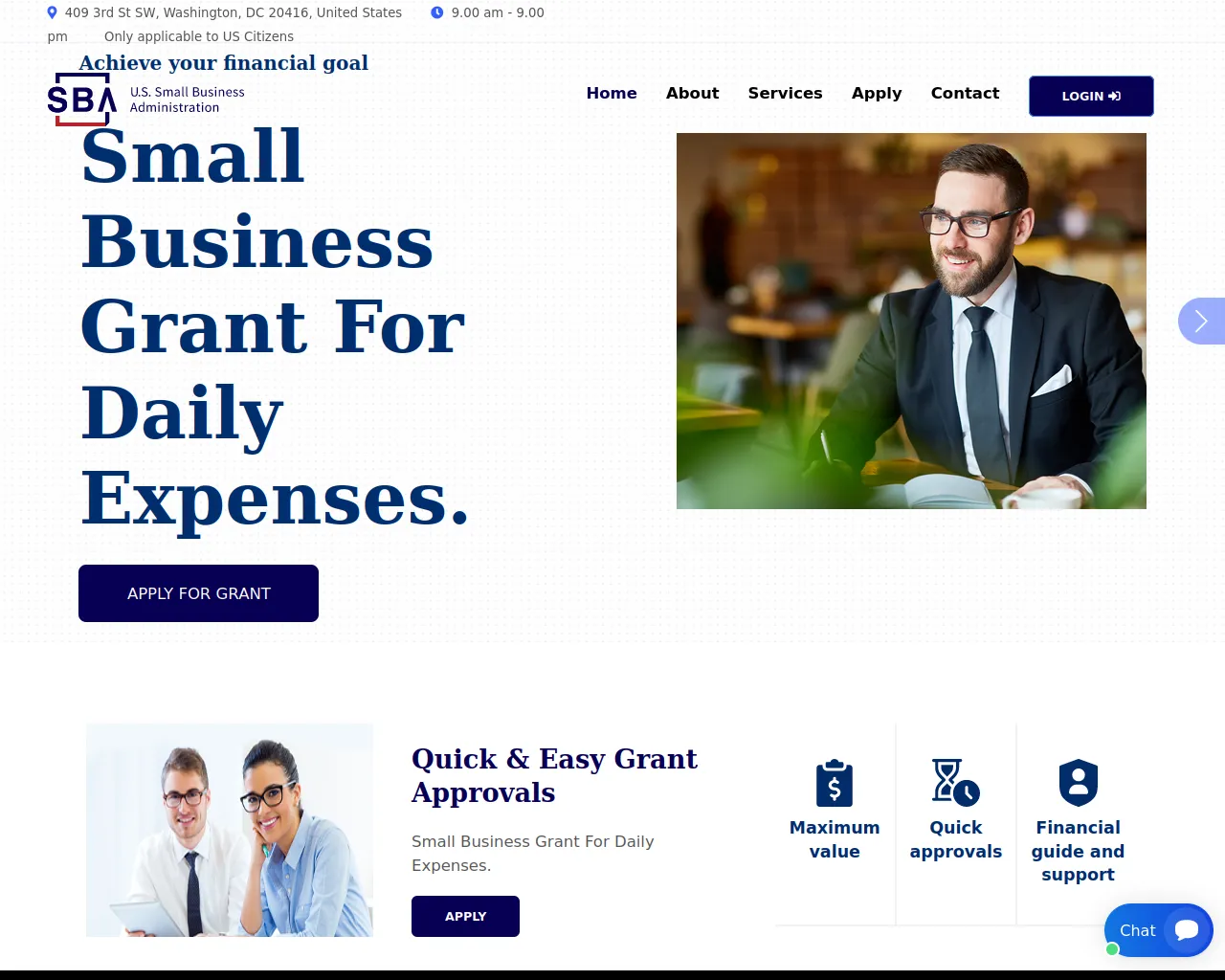 Screenshot of grantbusiness.online