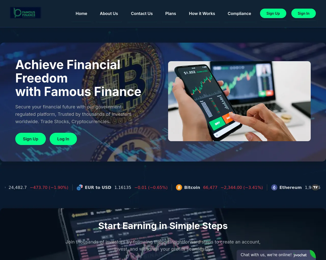 Screenshot of famousfinances.net