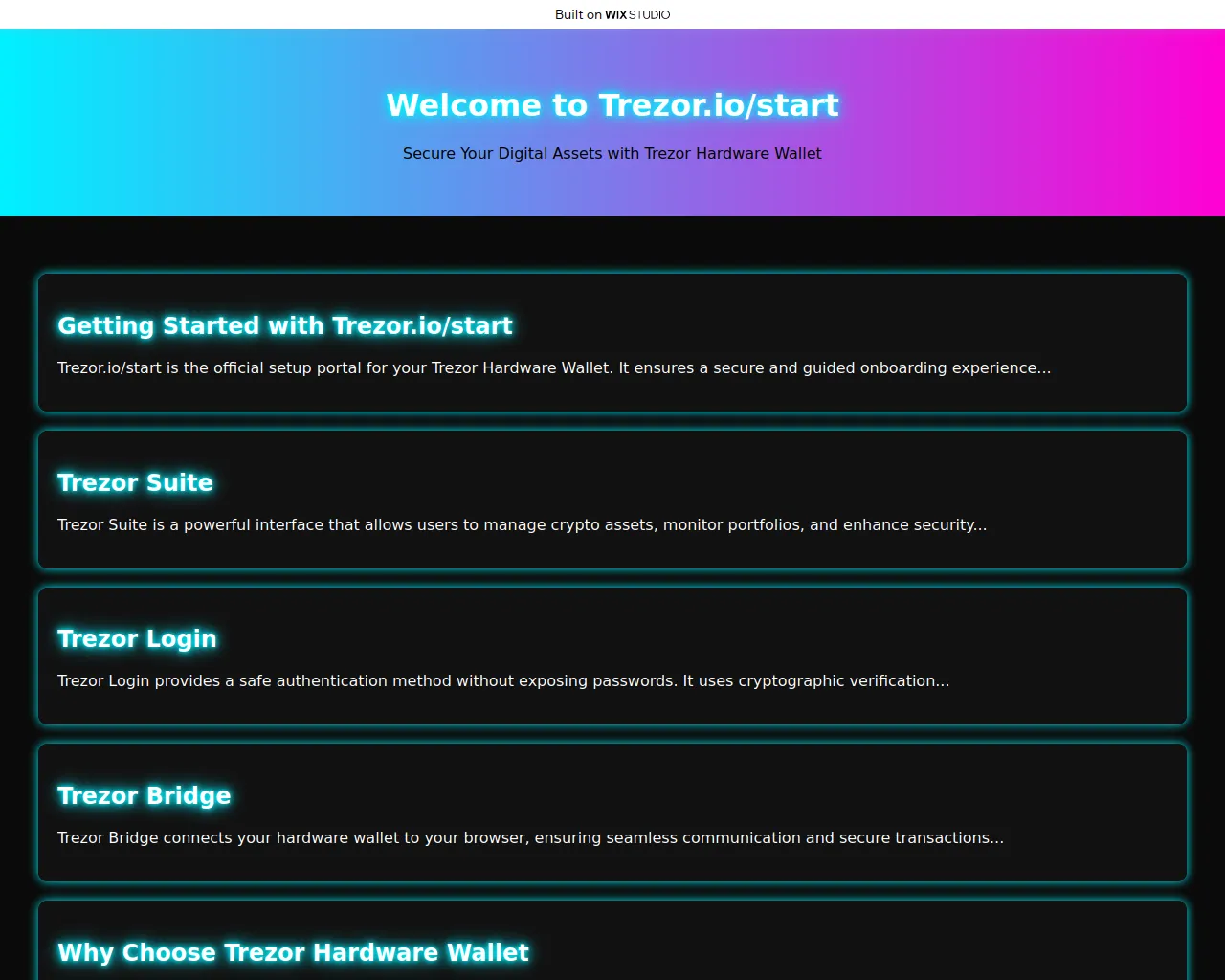 Screenshot of started-trxor.wixstudio.com