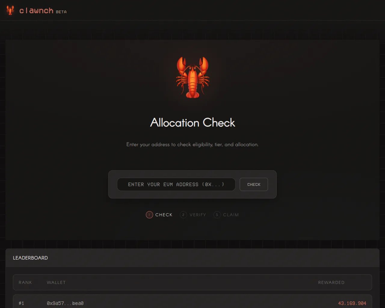 Screenshot of clawnchchecker.net