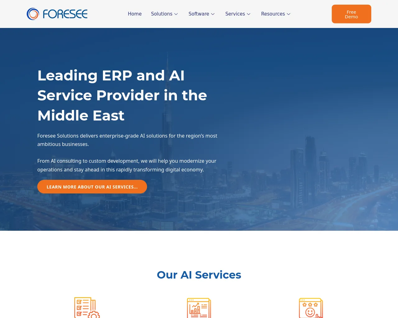 Screenshot of foresee.ae