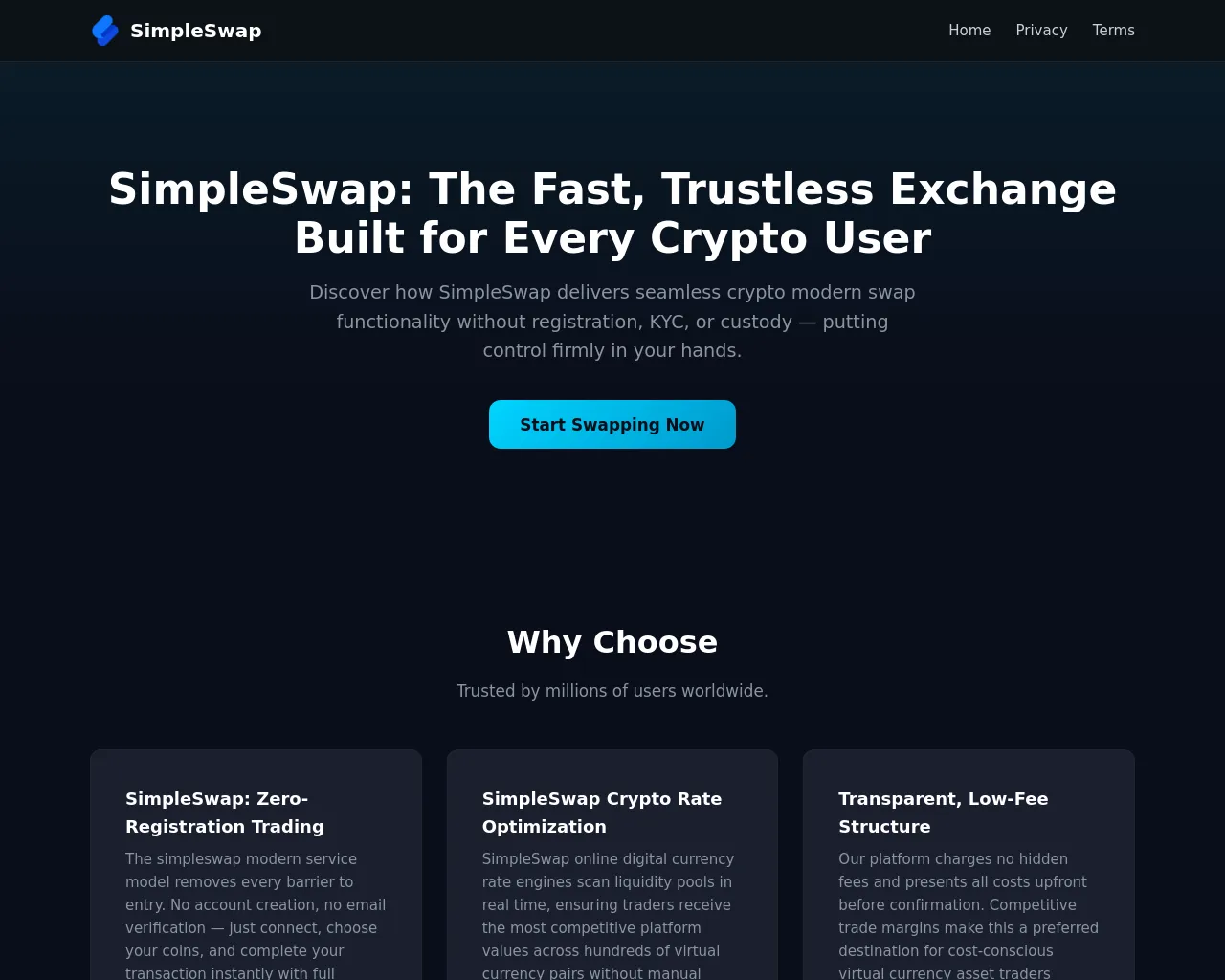 Screenshot of simpleswap.ac.nz