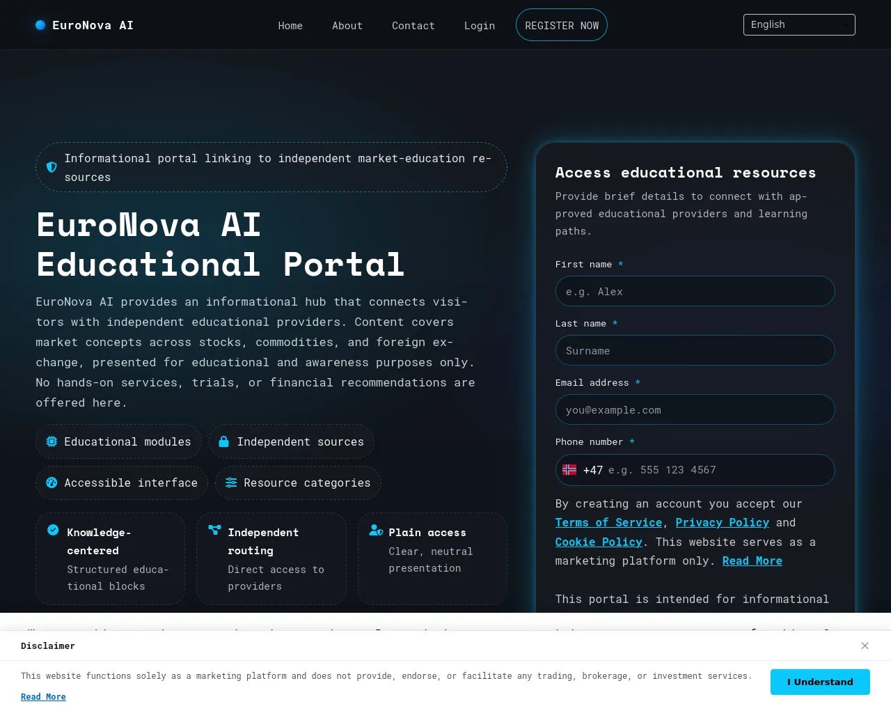 Screenshot of euronova-ai-system.com