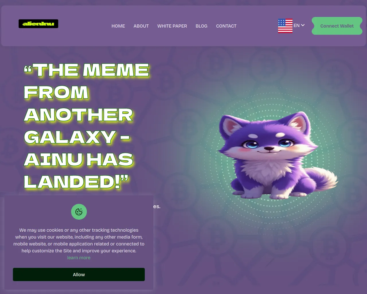 Screenshot of alieninu.xyz