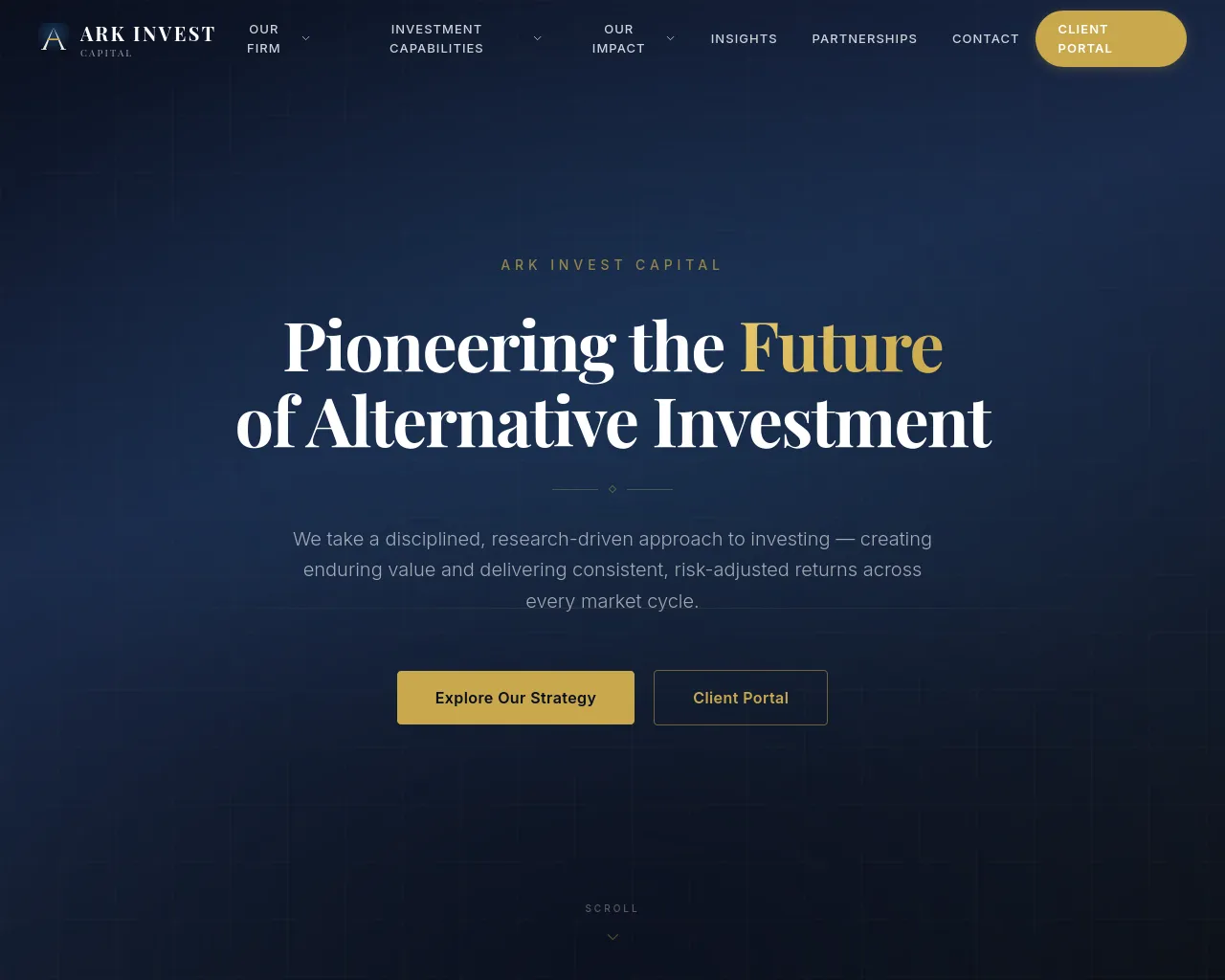 Screenshot of arkinvestcapital.com