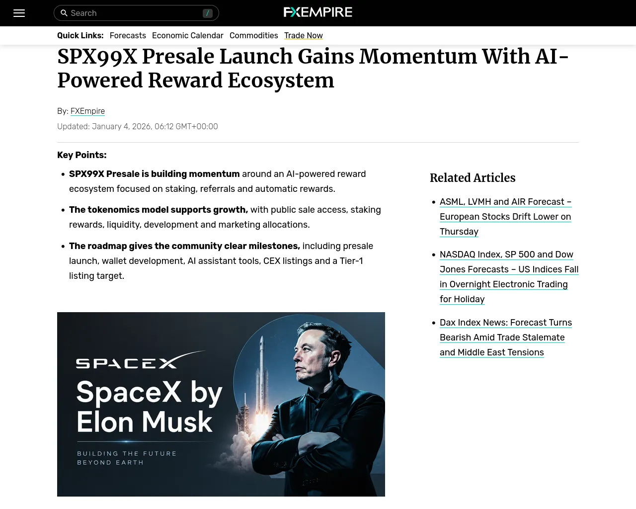 Screenshot of spx99x-fxempire.com