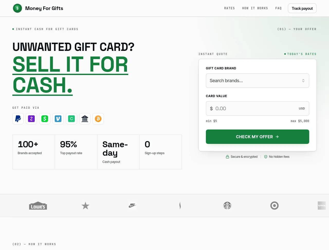 Screenshot of money4gifts.com