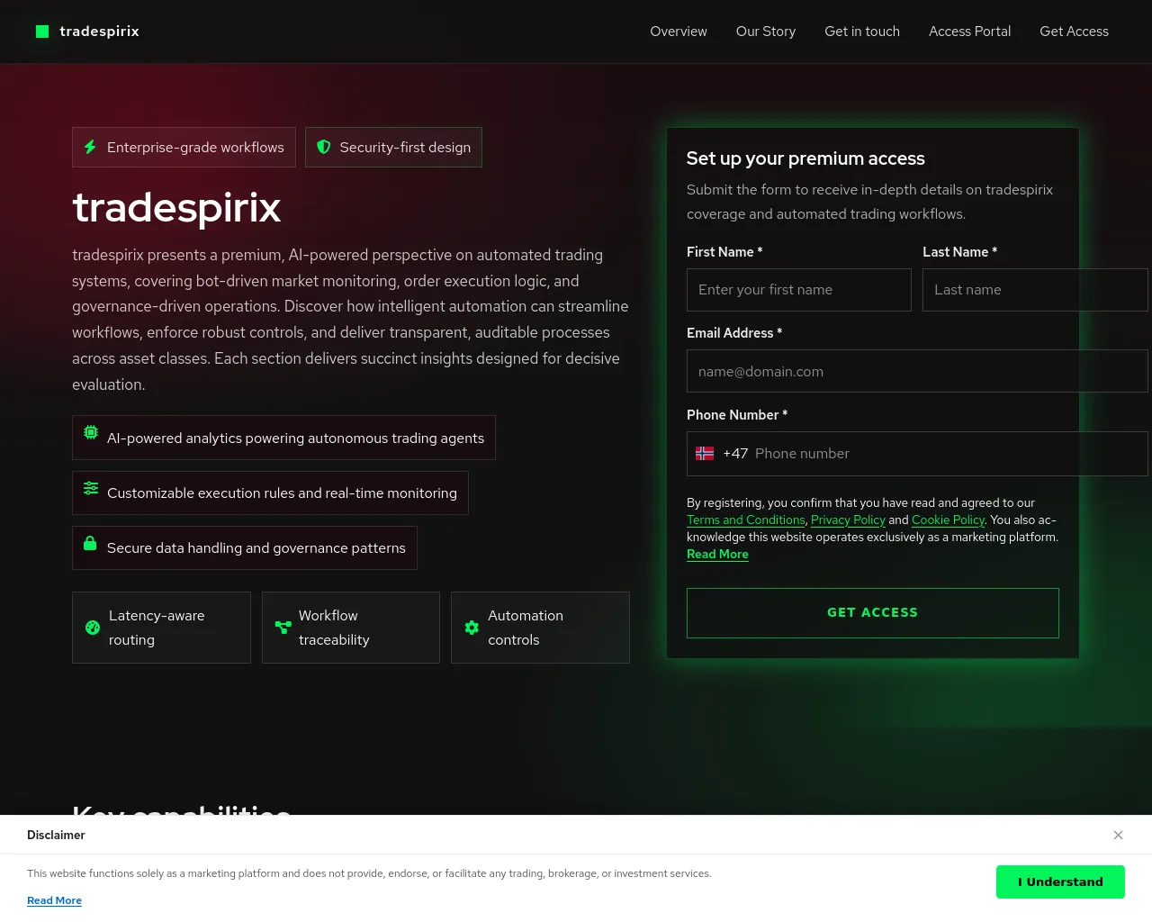 Screenshot of tradespirixsystem.com