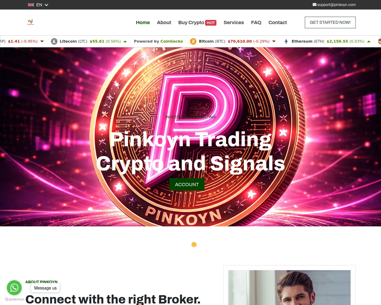 Screenshot of pinkoyn.com