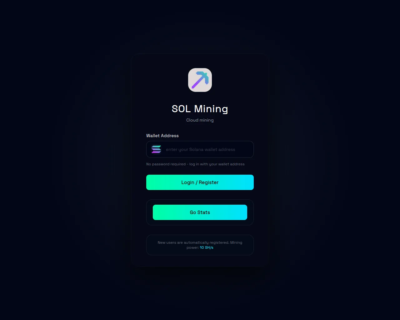 Screenshot of sol-miner.org