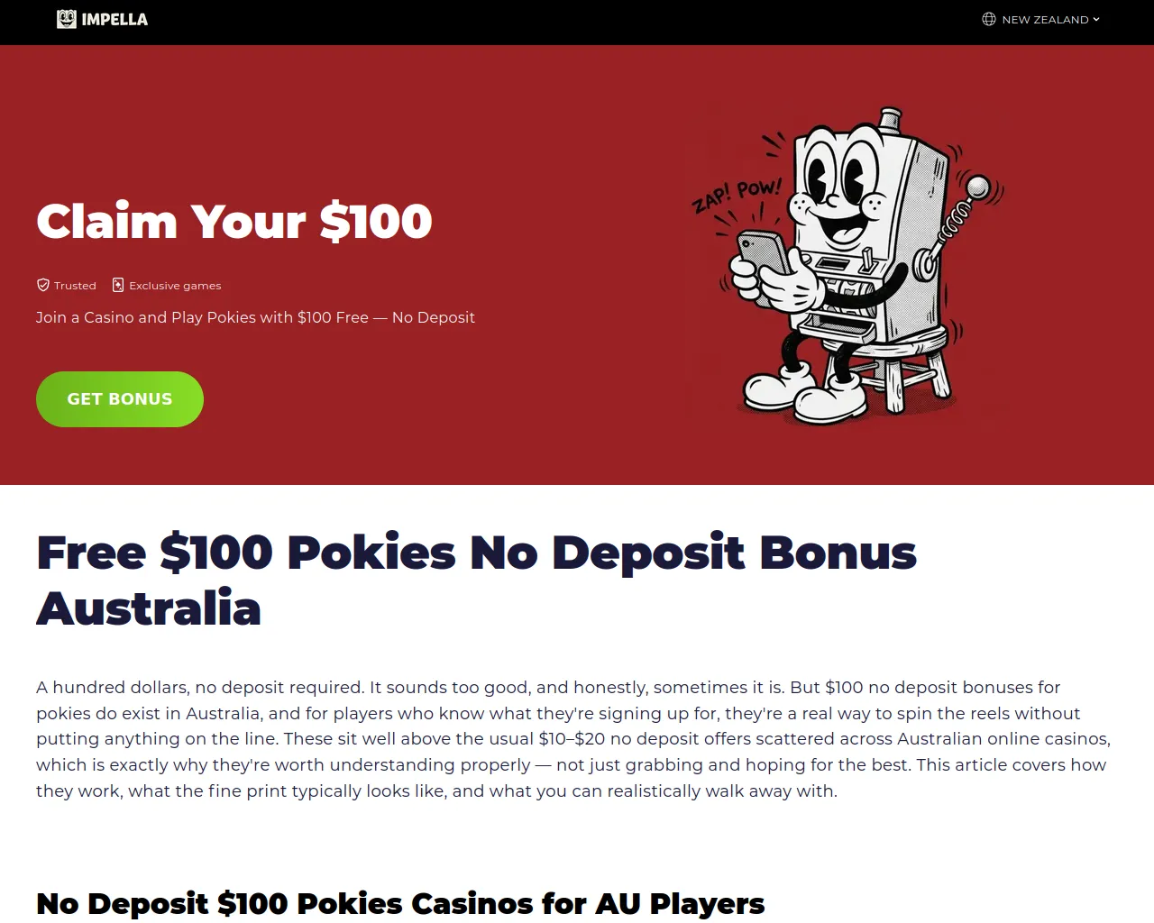 Screenshot of free-spins-100-nodeposit.com