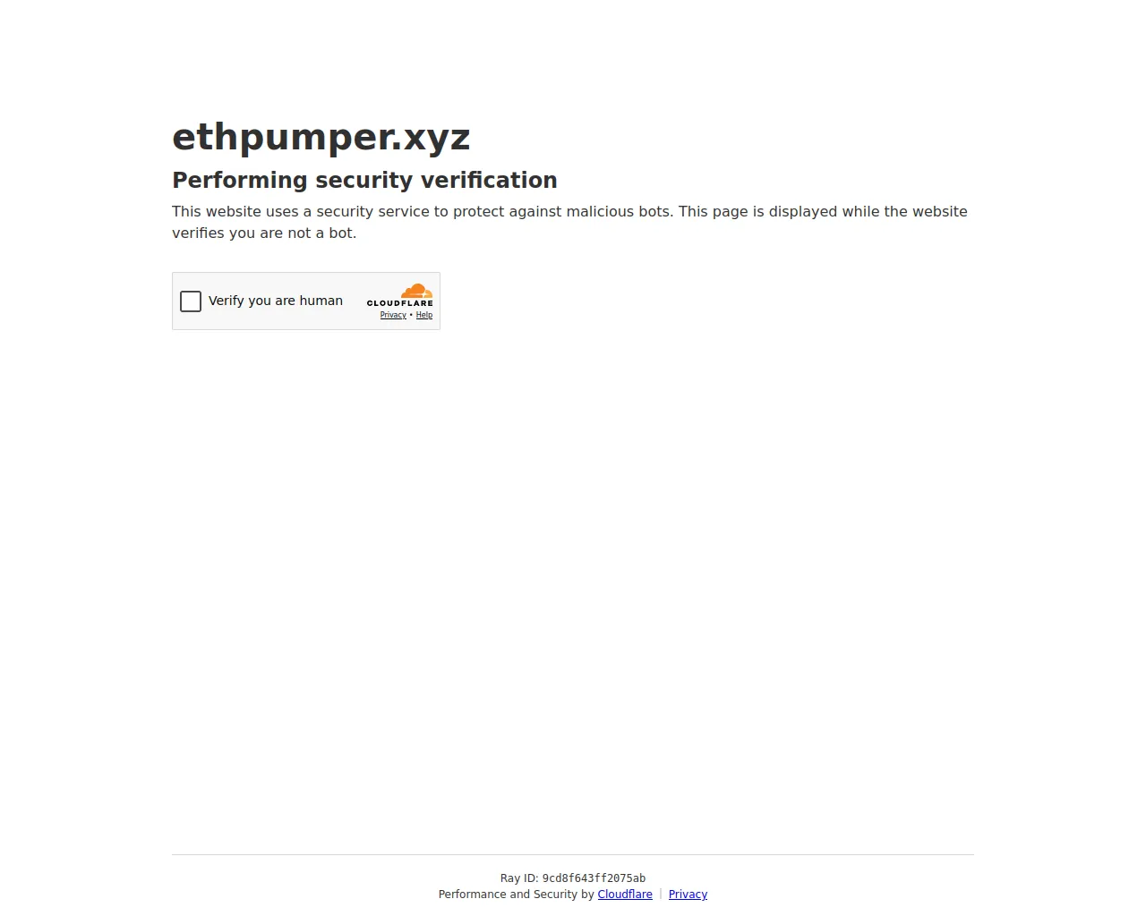 Screenshot of ethpumper.xyz