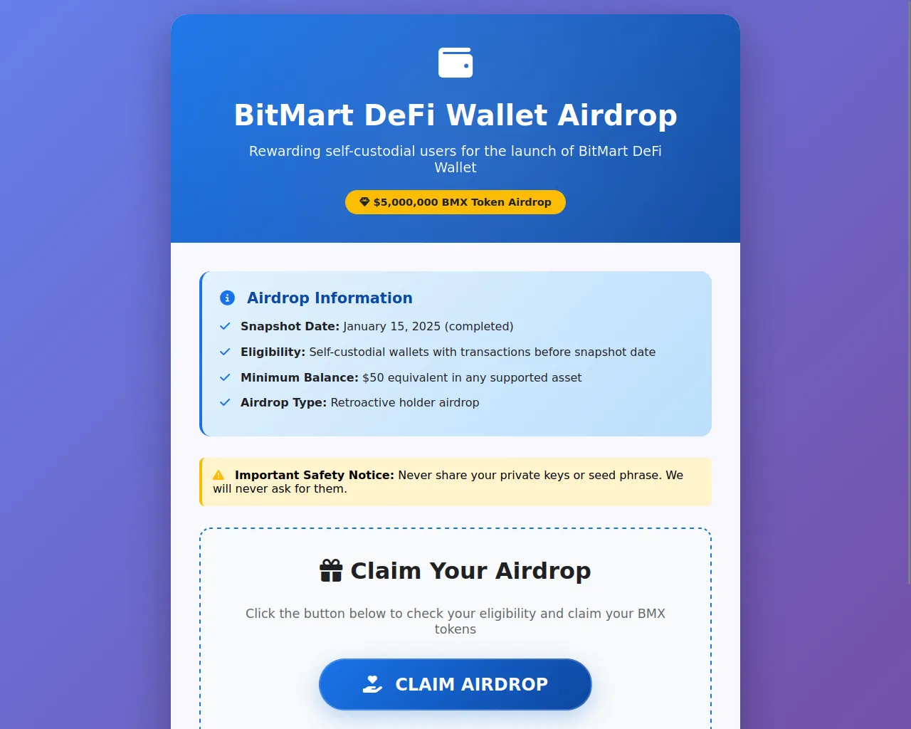 Screenshot of bmartdrop.xyz