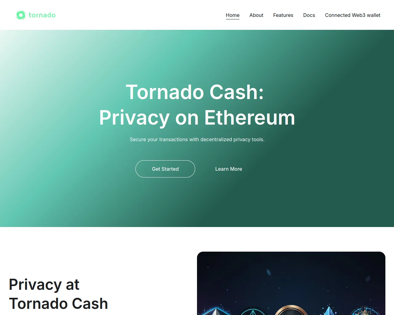 Screenshot of tornadocash.cloud
