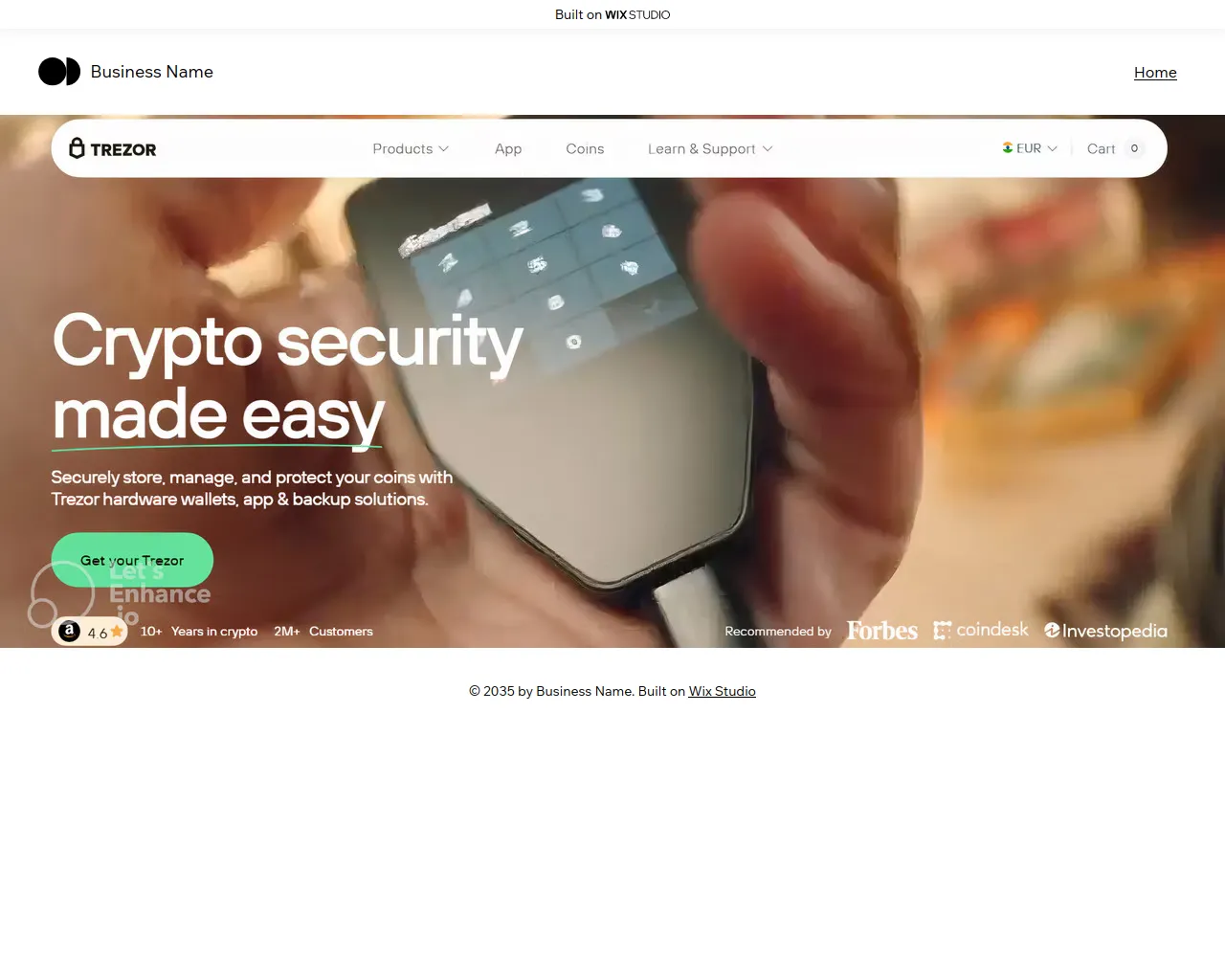 Screenshot of trezostarted.wixstudio.com