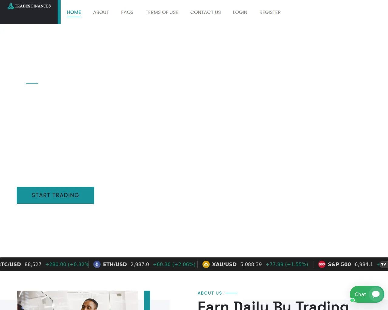 Screenshot of trades-finances.com