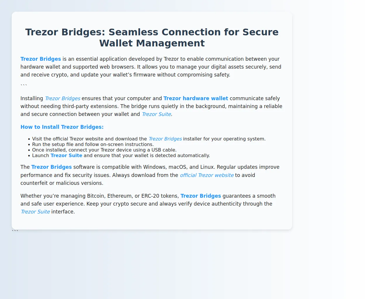Screenshot of web-trezoed-bridged.pages.dev