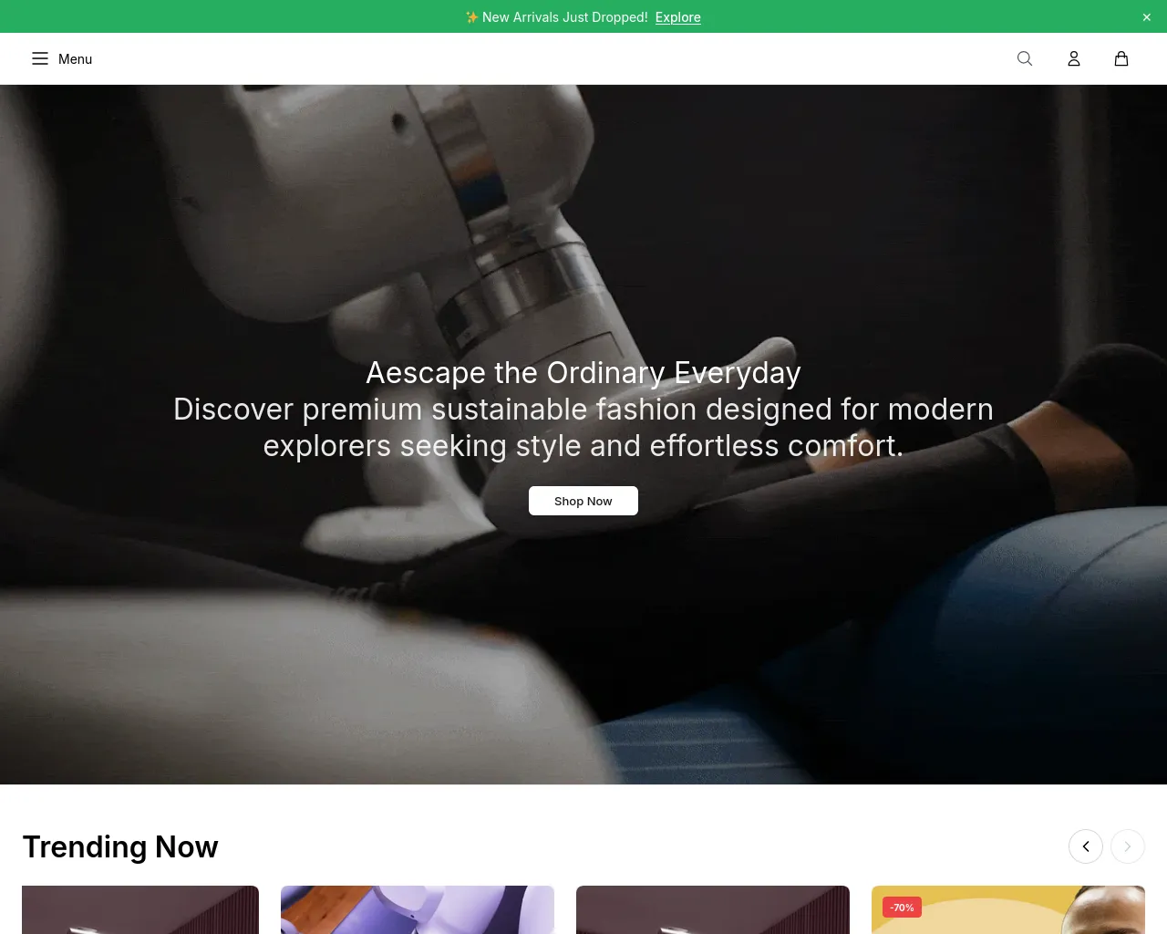Screenshot of aescapeshop.shop