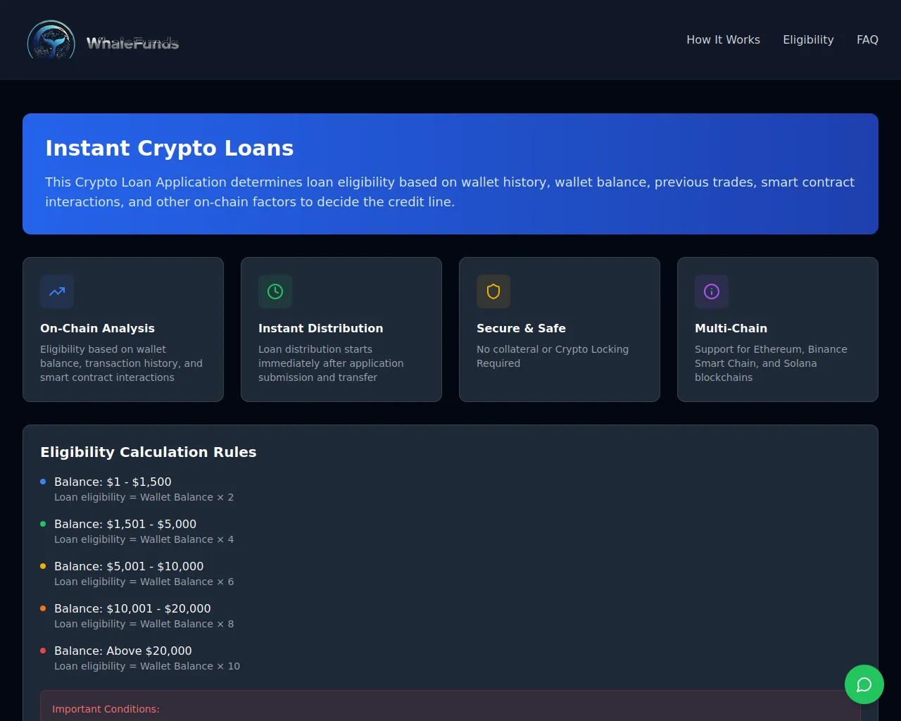 Screenshot of whalefunds.xyz