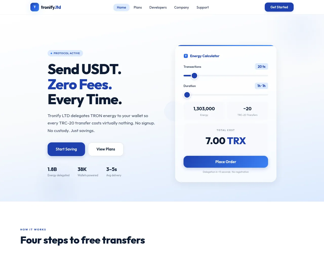 Screenshot of tronify.ltd