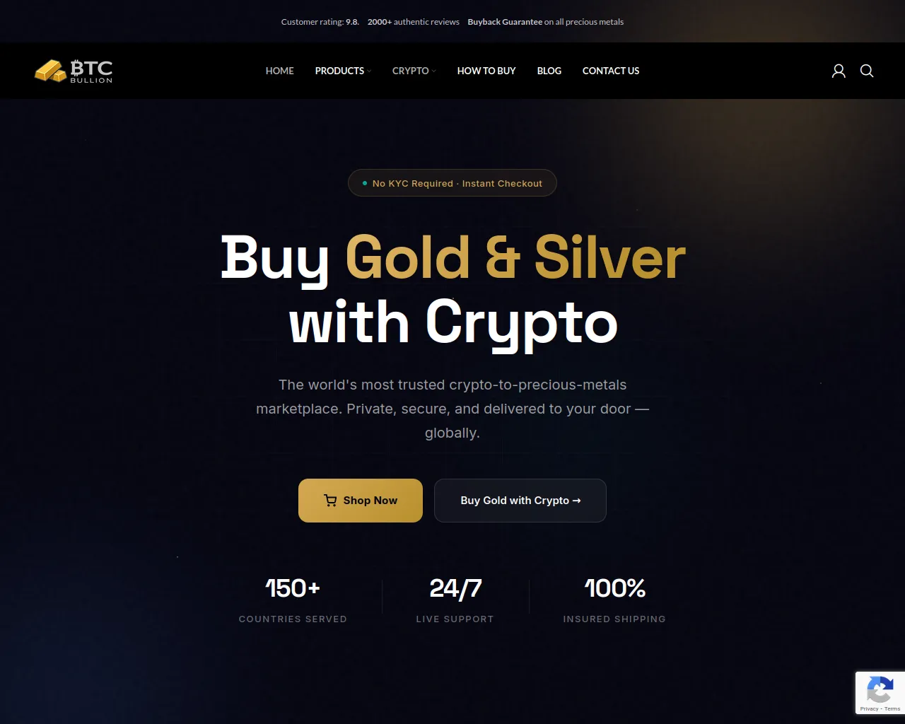 Screenshot of btcbullions.com