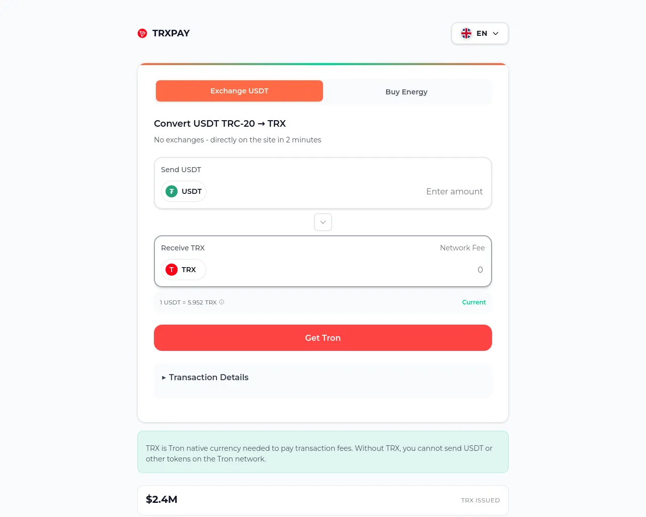 Screenshot of trxmarket.net