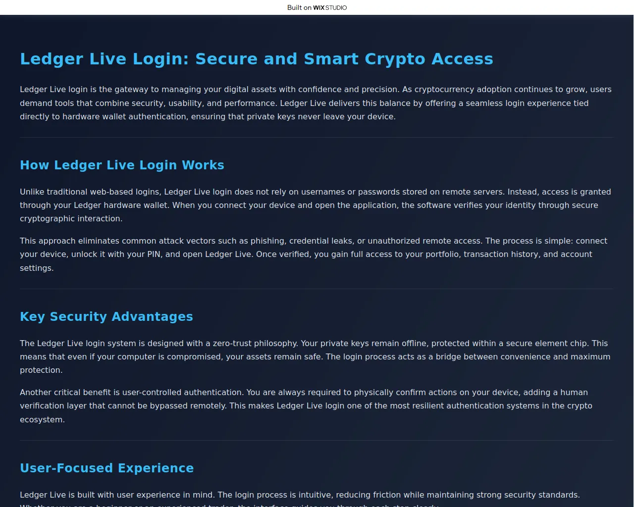 Screenshot of started-ladgrelive.wixstudio.com