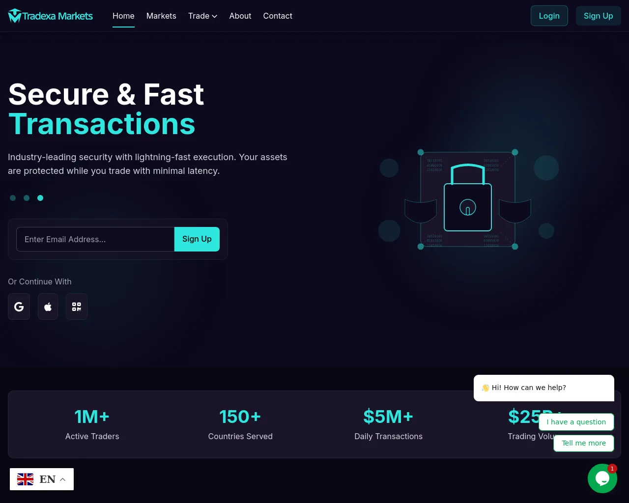 Screenshot of tradexalive.com