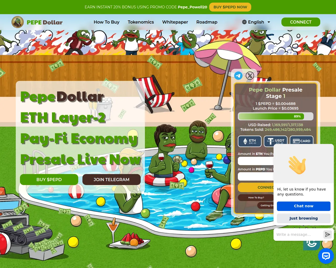 Screenshot of pepedollar.io