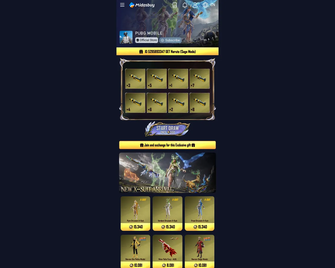 Screenshot of damnchangeventq8.shop.page.midasbuy-zone.com