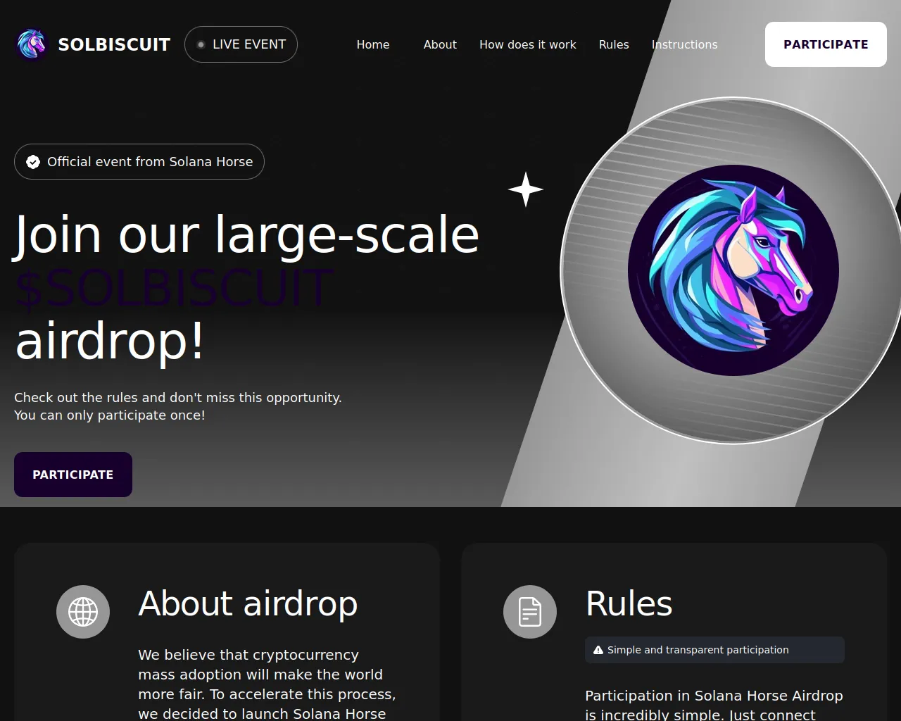 Screenshot of register-solbiscuit.fun
