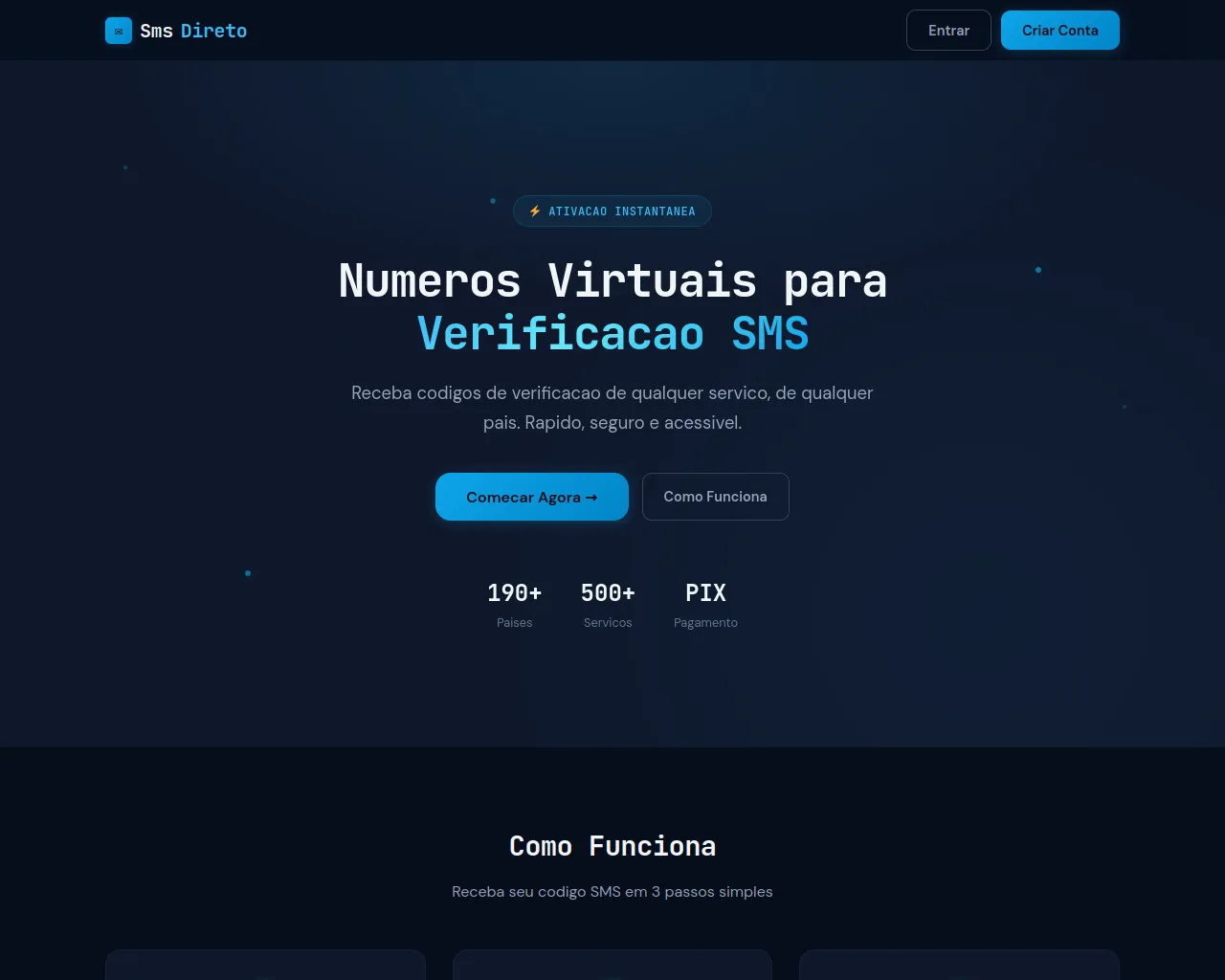 Screenshot of smsdireto.cfd