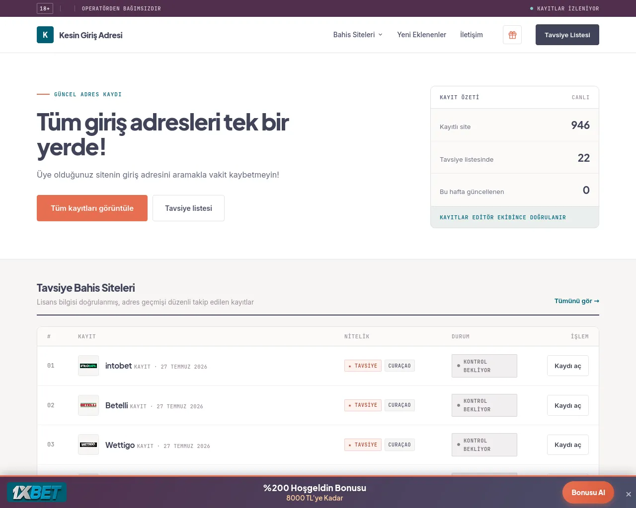 Screenshot of kesingirisadresi.com