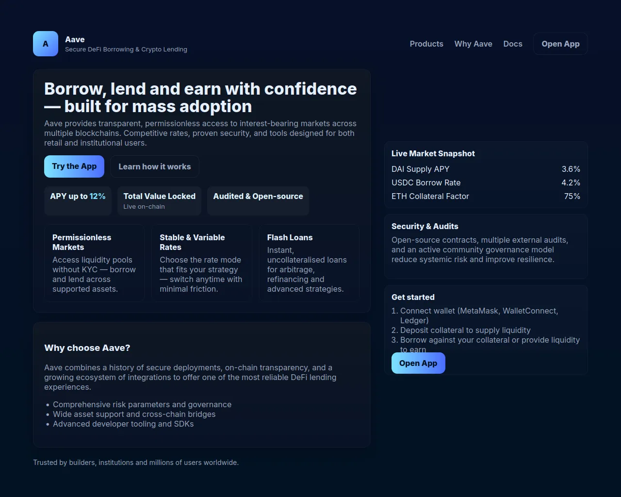 Screenshot of aave-official-websiite-us.pages.dev