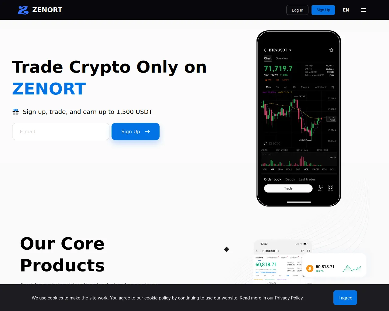 Screenshot of zenort.io