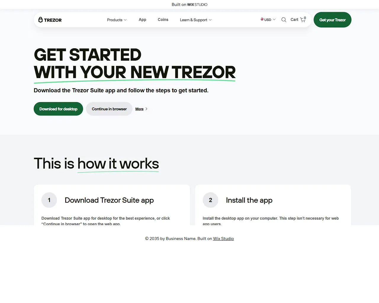 Screenshot of helpsuite-trezxo.wixstudio.com