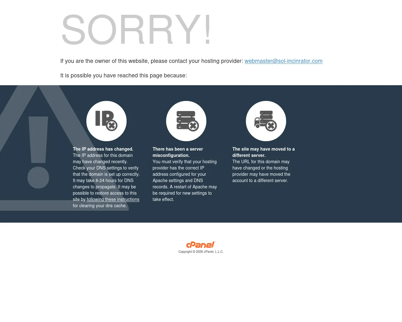 Screenshot of sol-incinrator.com