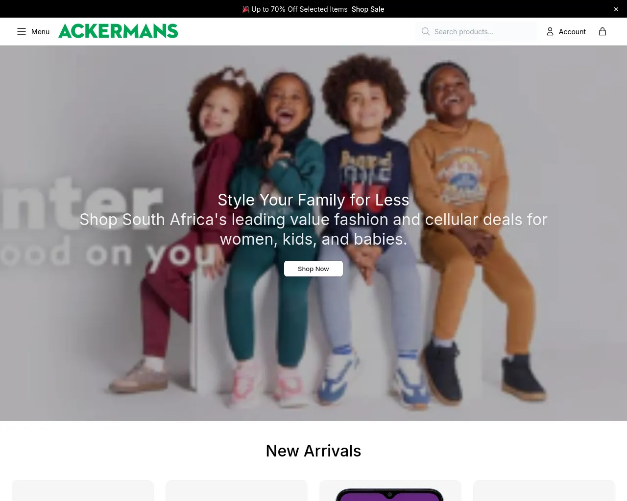 Screenshot of ackermanswear.shop