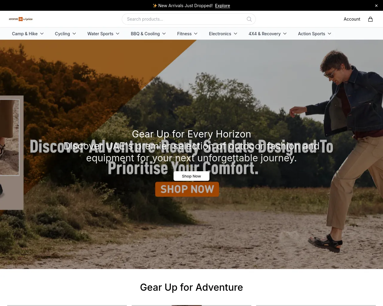 Screenshot of adventurehqstore.shop