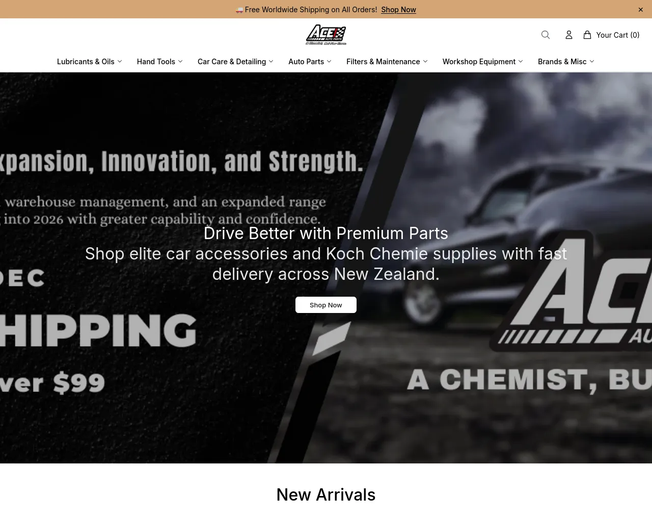 Screenshot of aceautopartsstore.shop