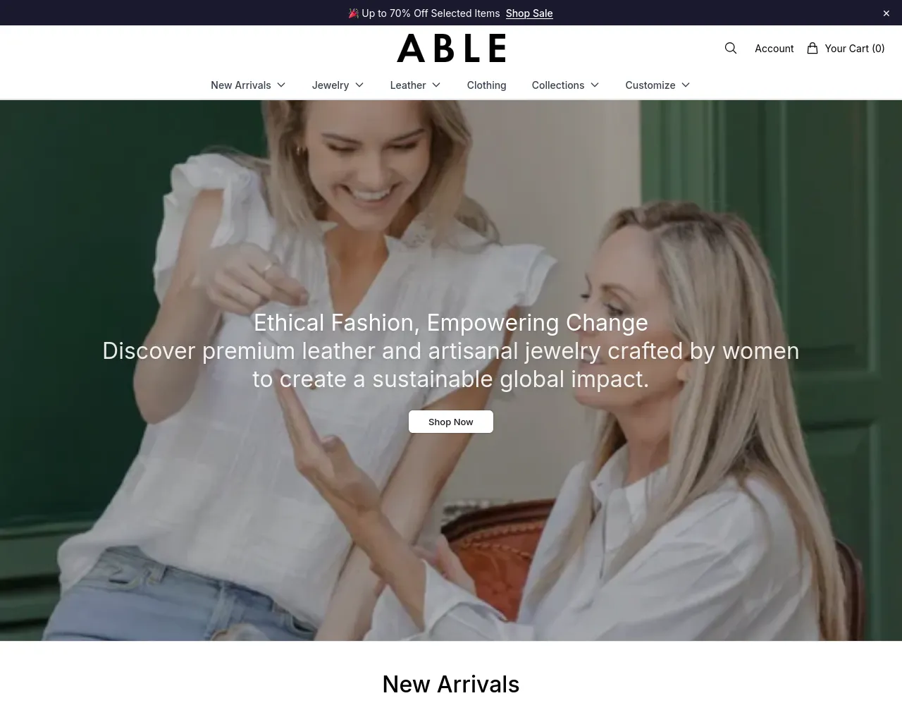 Screenshot of ableofficial.shop