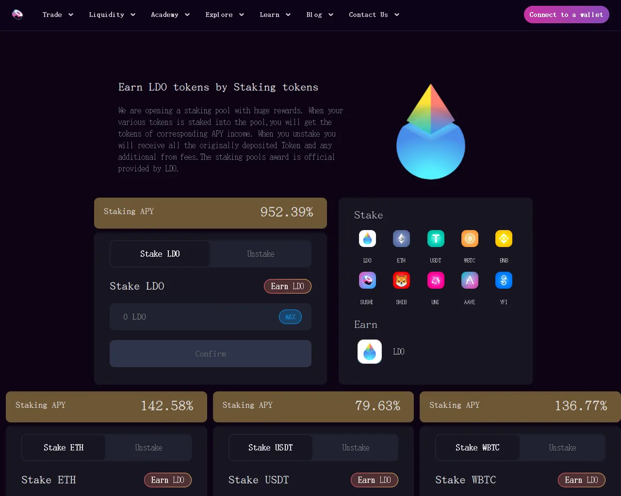 Screenshot of sushi-ldo.xyz