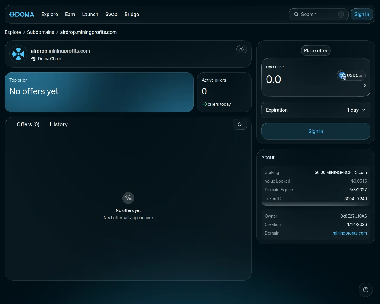 Screenshot of airdrop.miningprofits.com