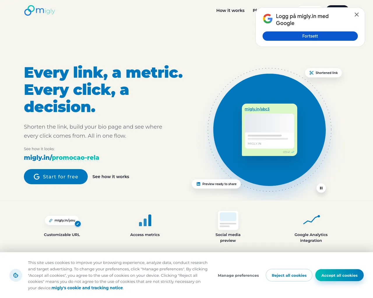 Screenshot of migly.in