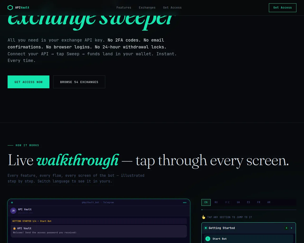 Screenshot of apivault.info