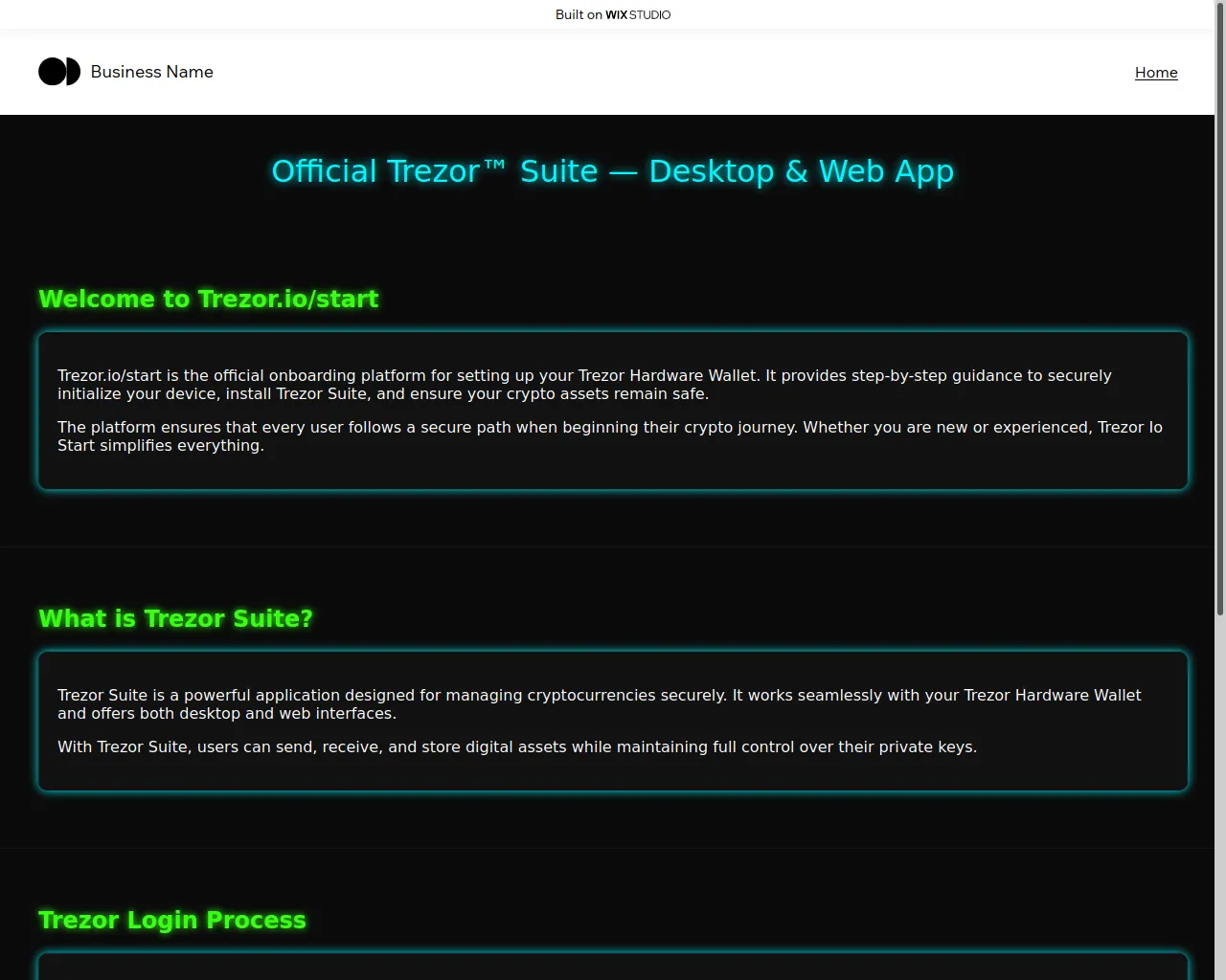 Screenshot of trxzorsuite.wixstudio.com