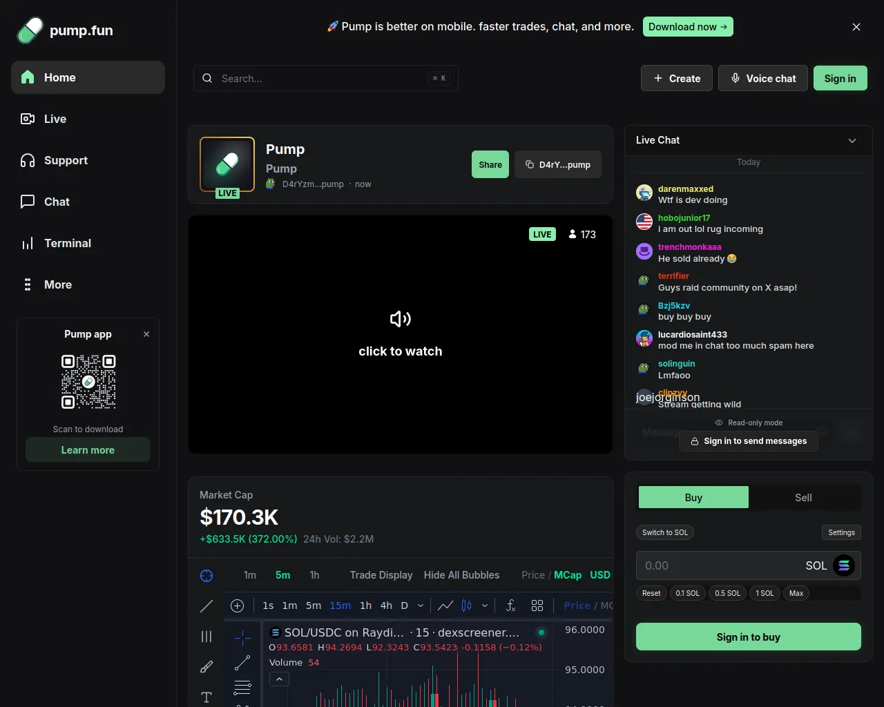 Screenshot of pump-livestreamings.fun